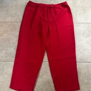 Vintage Bob Mackie Studio 18W Cherry Red Ankle Pants